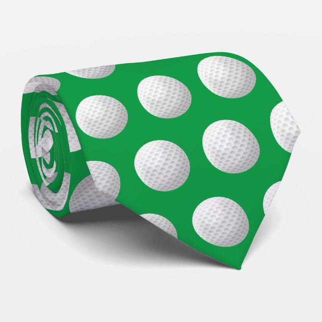 white golf ball on green tie (Rolled)
