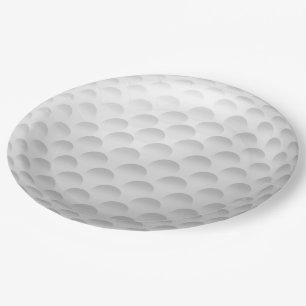White Golf Ball Pattern Paper Plate