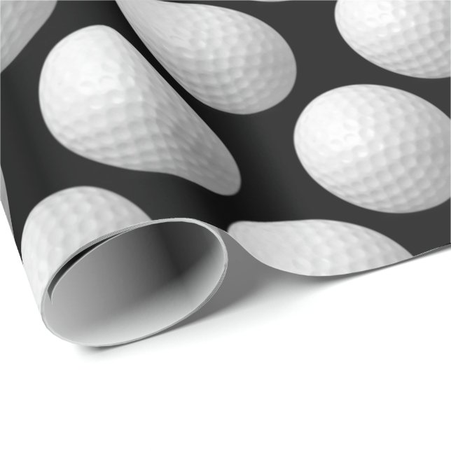 white golf balls on black wrapping paper (Roll Corner)