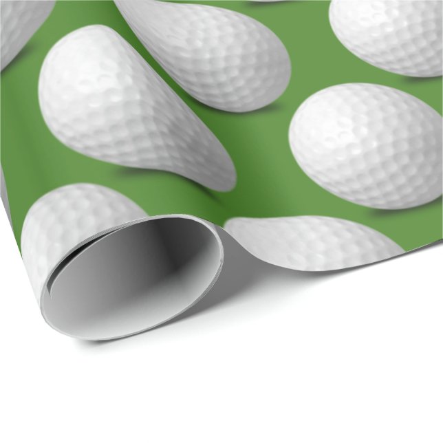 white golf balls on green wrapping paper (Roll Corner)