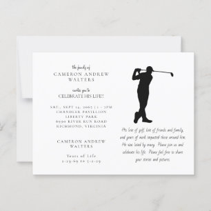 White Golf Celebration of LIfe Postcard