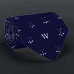 White Golf Clubs Monogrammed Initial Midnight Blue Tie<br><div class="desc">Elevate his style on and off the golf course with our Novelty Golf Club Tie featuring a unique design of two golf clubs in mid-swing, accompanied by the sophistication of monogrammed initials. This distinctive tie is more than just an accessory; it's a statement piece for the golf enthusiast in your...</div>