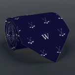 White Golf Clubs Monogrammed Initial Midnight Blue Tie<br><div class="desc">Elevate his style on and off the golf course with our Novelty Golf Club Tie featuring a unique design of two golf clubs in mid-swing, accompanied by the sophistication of monogrammed initials. This distinctive tie is more than just an accessory; it's a statement piece for the golf enthusiast in your...</div>