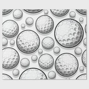 White Golf Party Wrapping Paper