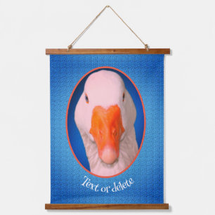 White Goose Face Farm Animal Personalised Hanging Tapestry