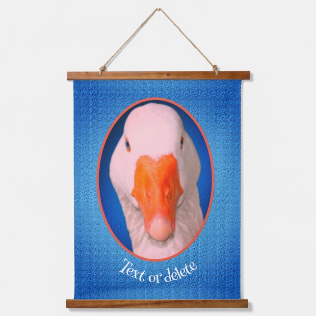 White Goose Face Farm Animal Personalised   Hanging Tapestry (Front)