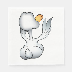 White Goose From Behind Silly Bird Napkin