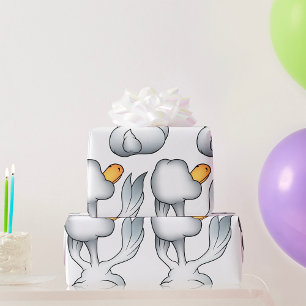 White Goose From Behind Silly Bird Wrapping Paper