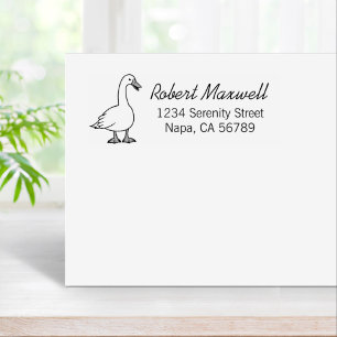 White Goose Return Address Rubber Stamp