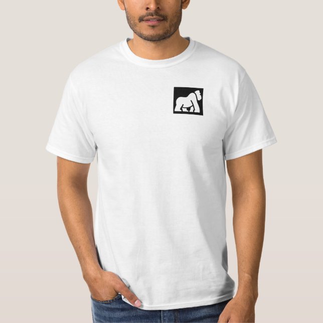 White Gorilla Emoji Logo Customisable Festival T-Shirt (Front)