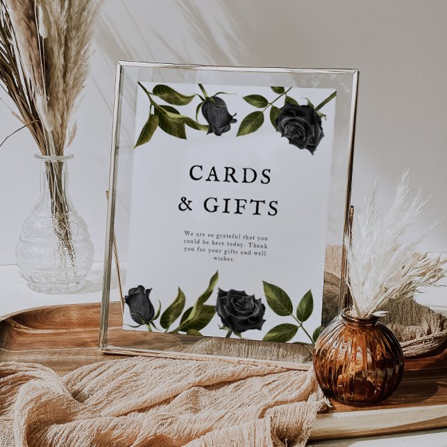 White Gothic Bridal Shower Cards and Gifts Sign (Creator Uploaded)