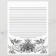 White Gothic Dragon Alchemy Journal Spell Page