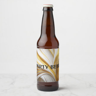 White Goud Retro Beer Bottle Label