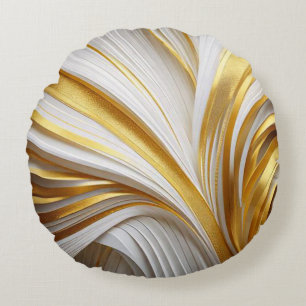 White Goud Retro Kussen Round Cushion