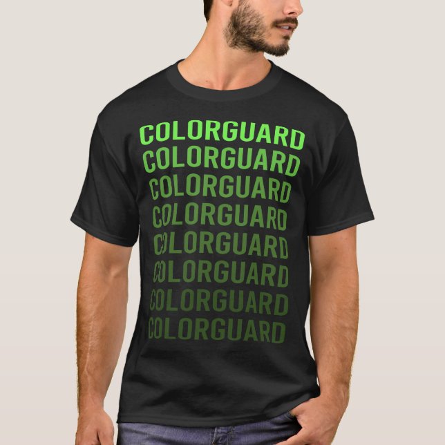 White Gradient Colour Guard Colorguard T-Shirt (Front)