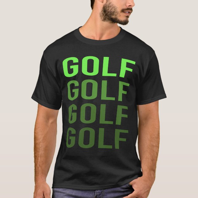 White Gradient Golf Golfing Golfer T-Shirt (Front)