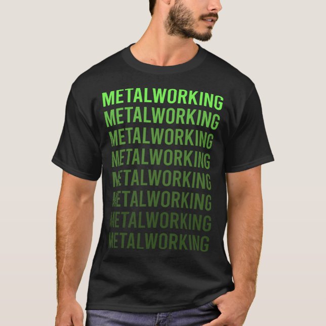 White Gradienttalworking Metalworker T-Shirt (Front)