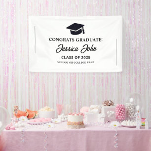 White graduate Congratulations on your graduation  Banner