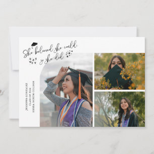 White Graduate She Believed Multi Photo Announcement