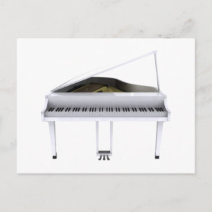 White Grand Piano: 3D Model: Postcard