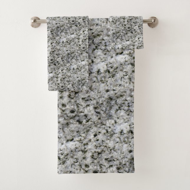 White Granite Geology Photo Bath Towel Set (Insitu)