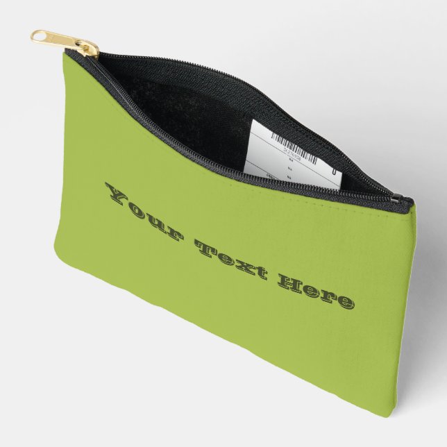 White Grape Green Spring Season Solid Colour Accessory Pouch (Open)