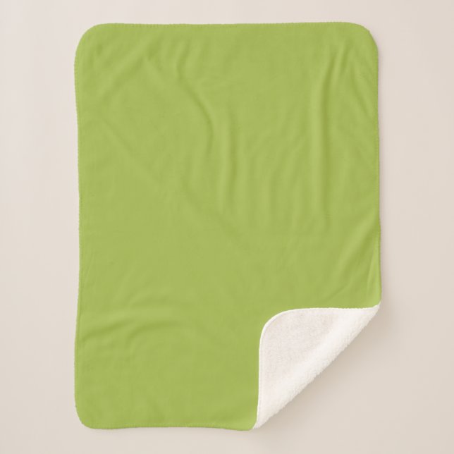White Grape Green Spring Season Solid Colour Sherpa Blanket (Front)