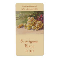 White grape wine bottle label