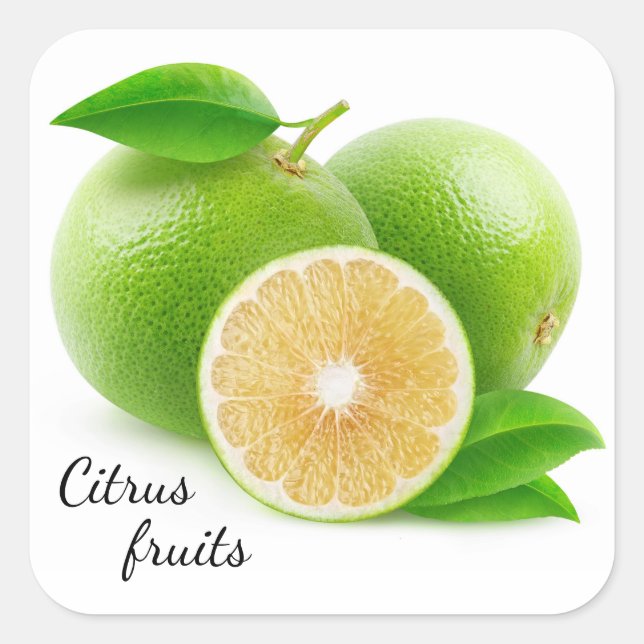 White grapefruit square sticker (Front)