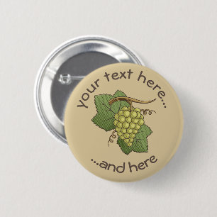 White Grapes 6 Cm Round Badge