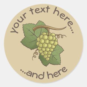White Grapes Classic Round Sticker