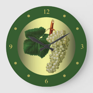 White Grapes ~ Giorgio Gallesio ~ Botanical Fruit Large Clock