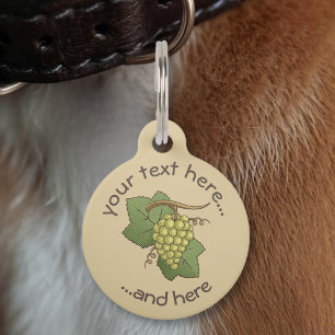 White Grapes Pet Tag