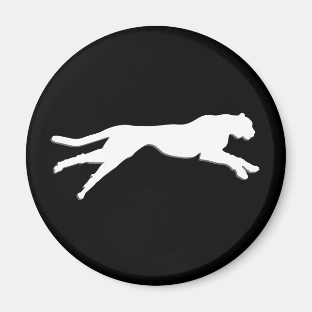 White graphic art cheetah magnet (Front)
