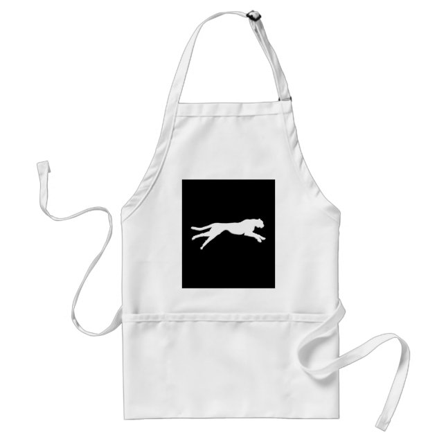 White graphic art cheetah standard apron (Front)