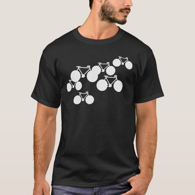 white graphic bicycles T-Shirt (Front)
