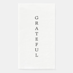 White "GRATEFUL" Napkin