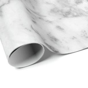 White Gray Marble Gold Carrara Abstract Black Wrapping Paper