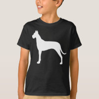 White Great Dane Dog Silhouette Large Graphic