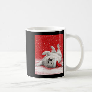 White Great Pyrenees Red Christmas Long Sleeve Coffee Mug