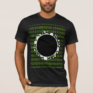 White Green 1s 0s Abyss Binary Code Digital Portal T-Shirt