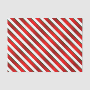 White, Green and Red Diagonal Stripes Tissue Paper