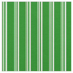 White & Green Coloured Striped Pattern Fabric