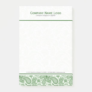 White & Green Floral Paisley Lace Post-it Notes