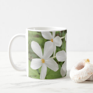 White Green Floral Photo Mug