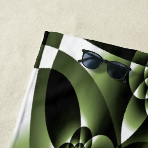 White Green Forest Leaf Petals Beach Towel