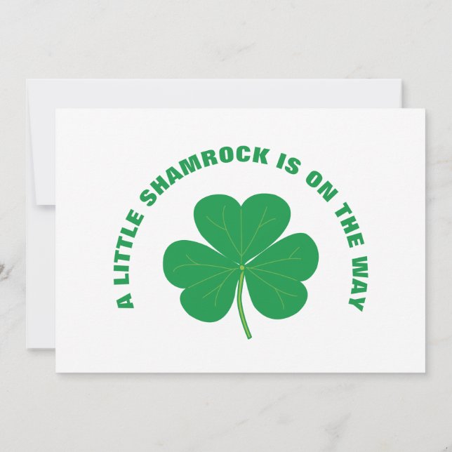 White Green Irish Baby Shower Little Shamrock Cool Thank You Card (Back)