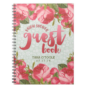 White & Green Lace Bridal Shower Guest Book