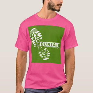 White Green Man Step Mountain Adventure Active T-Shirt