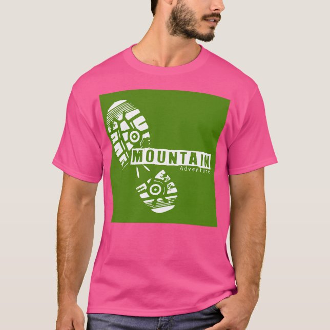 White Green Man Step  Mountain Adventure Active T-Shirt (Front)